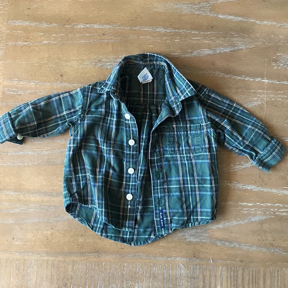 Old Navy Plaid 3-6 Month Flannel - Picture 1 of 9